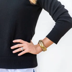 High Shine Tripe Gold Cobra Bracelet