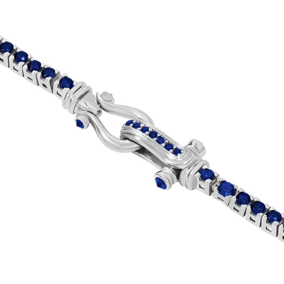 Iconic Tennis & Leather Wrap Bracelet in Silver