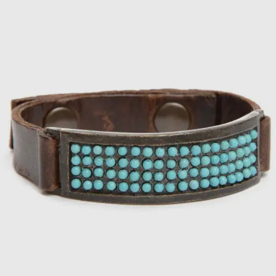 ID Leather Bracelet – With Gems