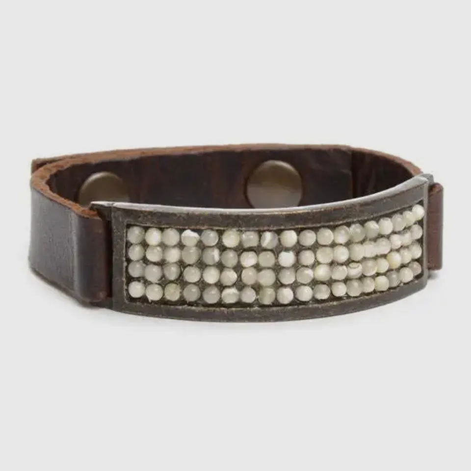 ID Leather Bracelet – With Gems