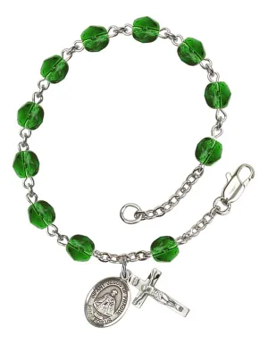 Infant of Prague Custom Birthstone Rosary Bracelet