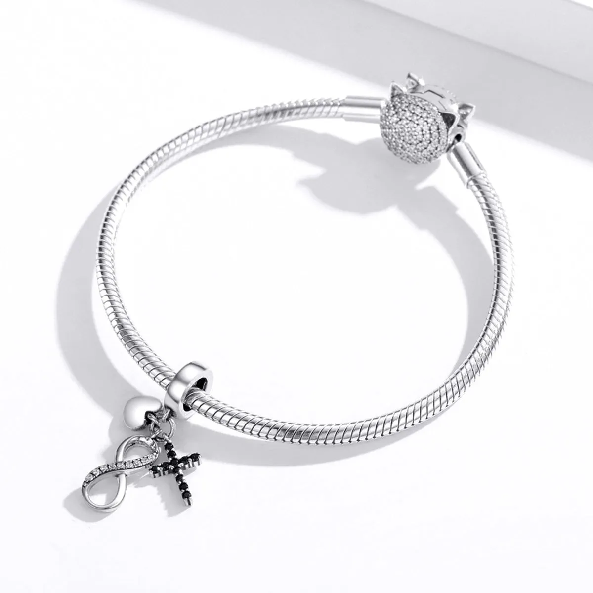 Infinity Cross & Heart Dangle Charm