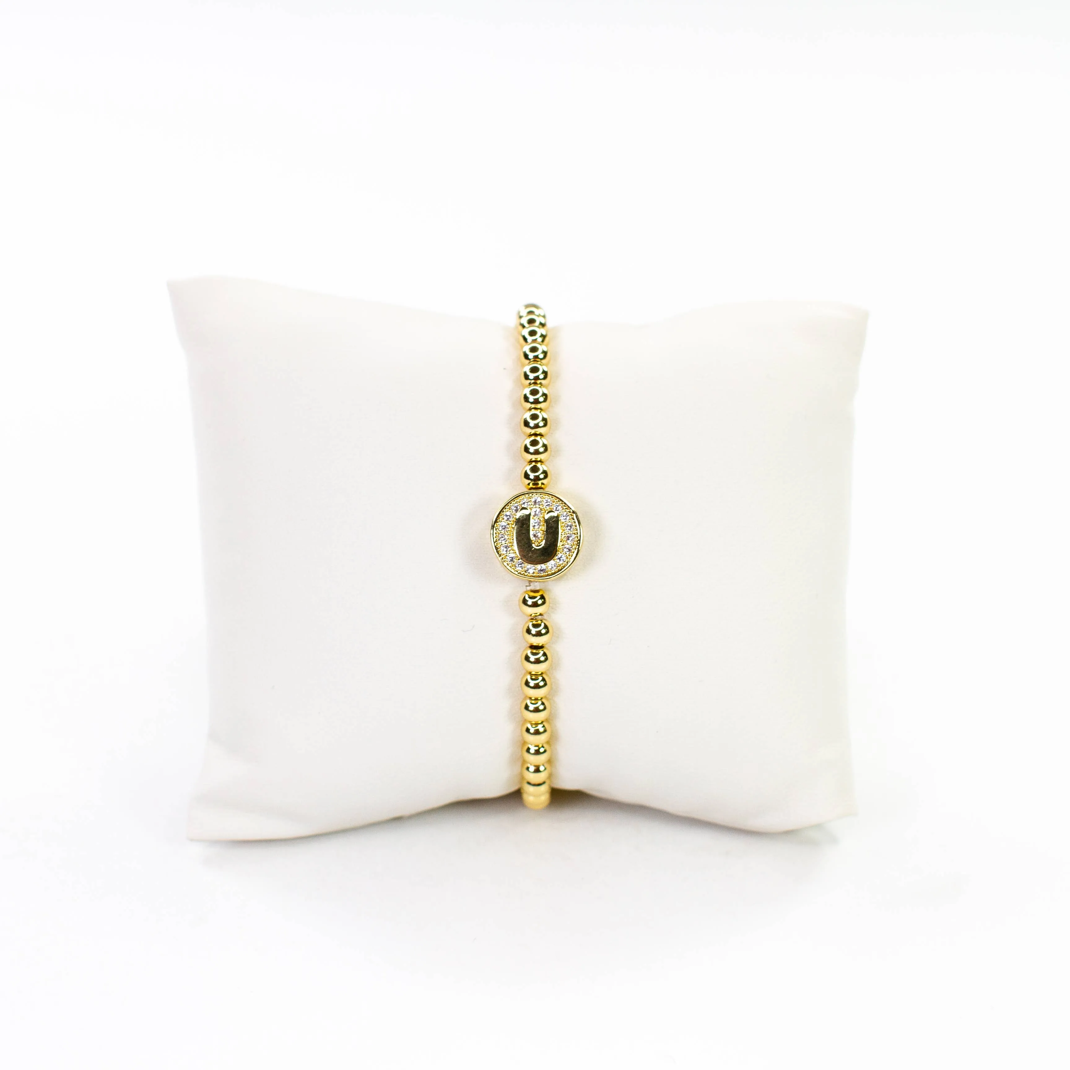 Initial Simulated Diamond Bracelet: A
