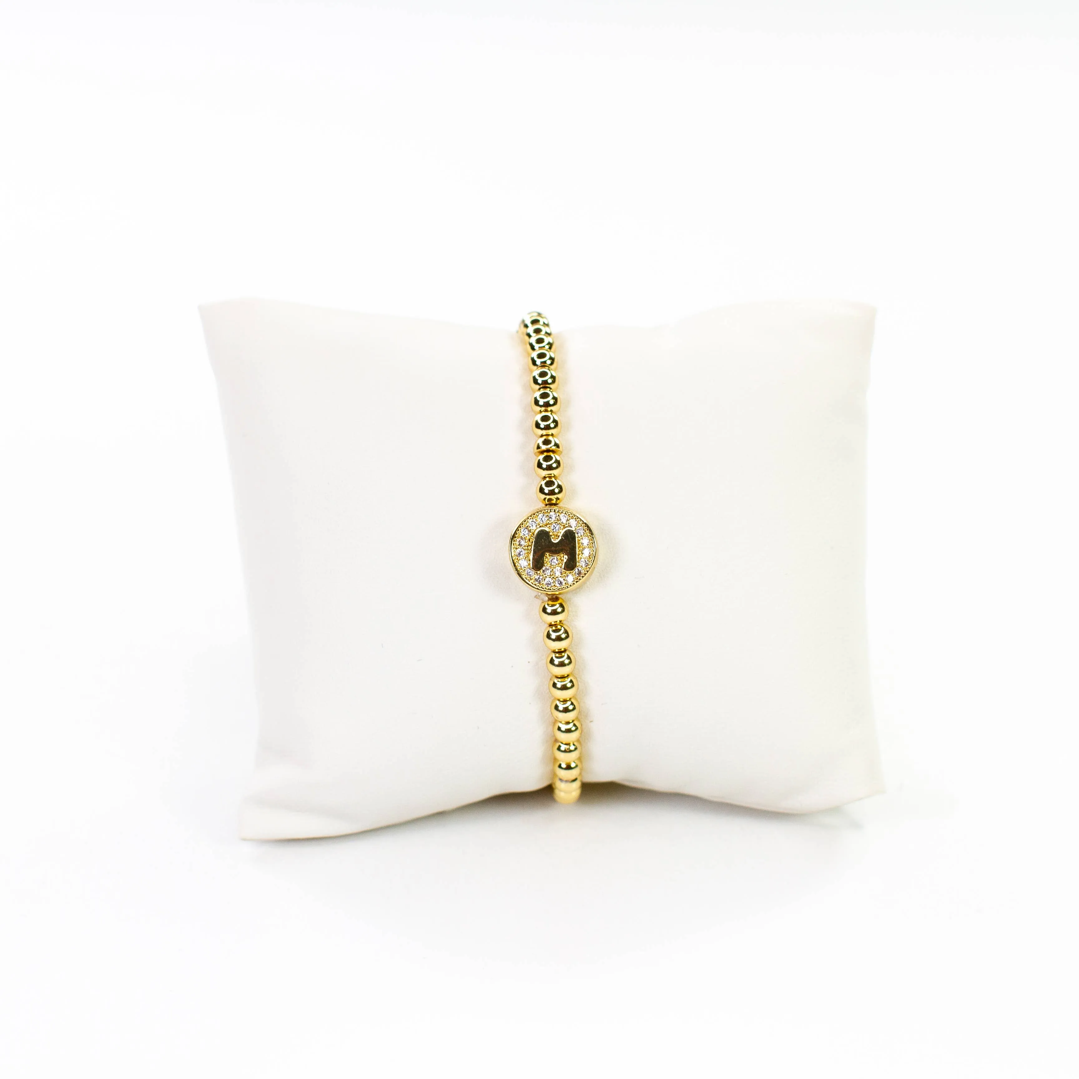 Initial Simulated Diamond Bracelet: A
