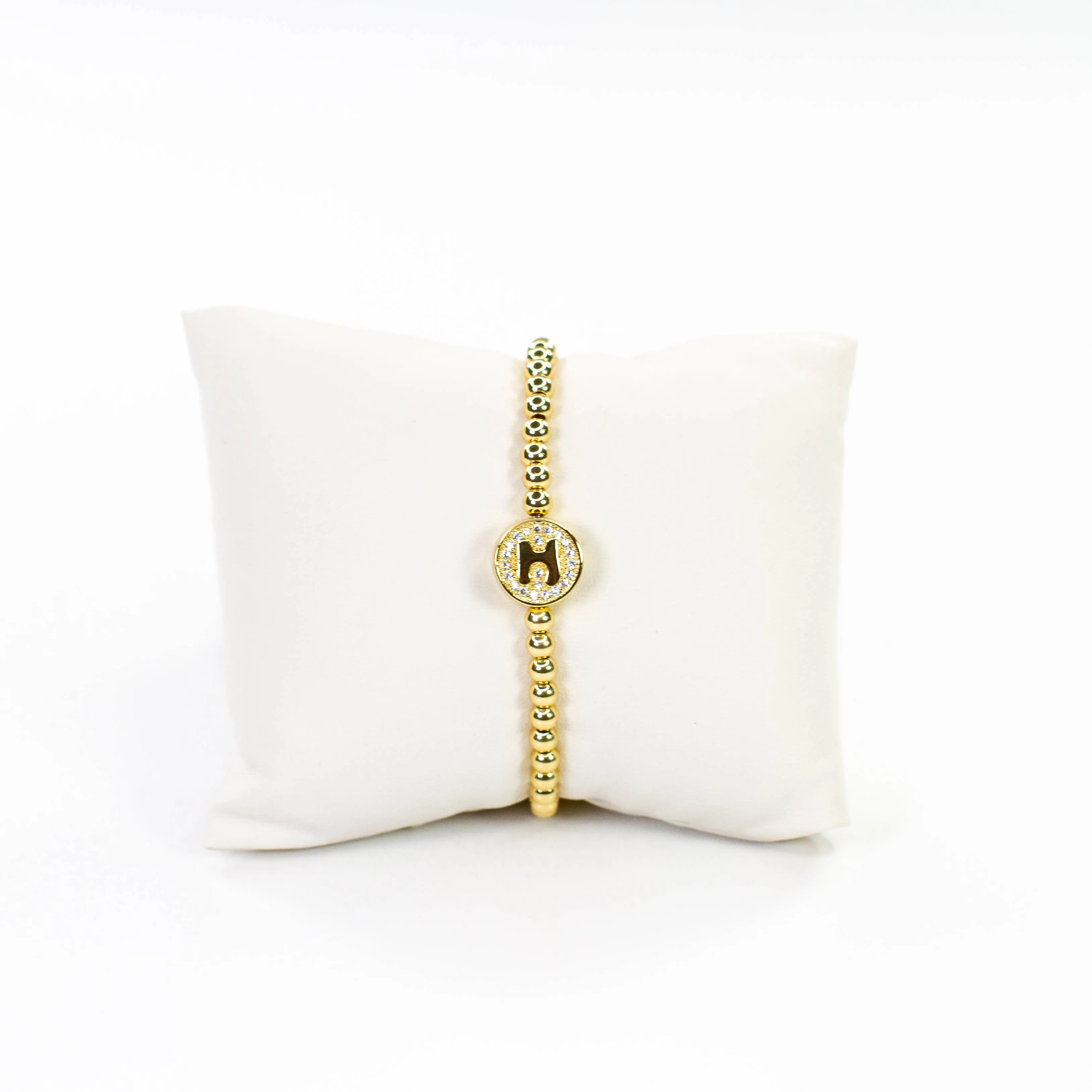 Initial Simulated Diamond Bracelet: A