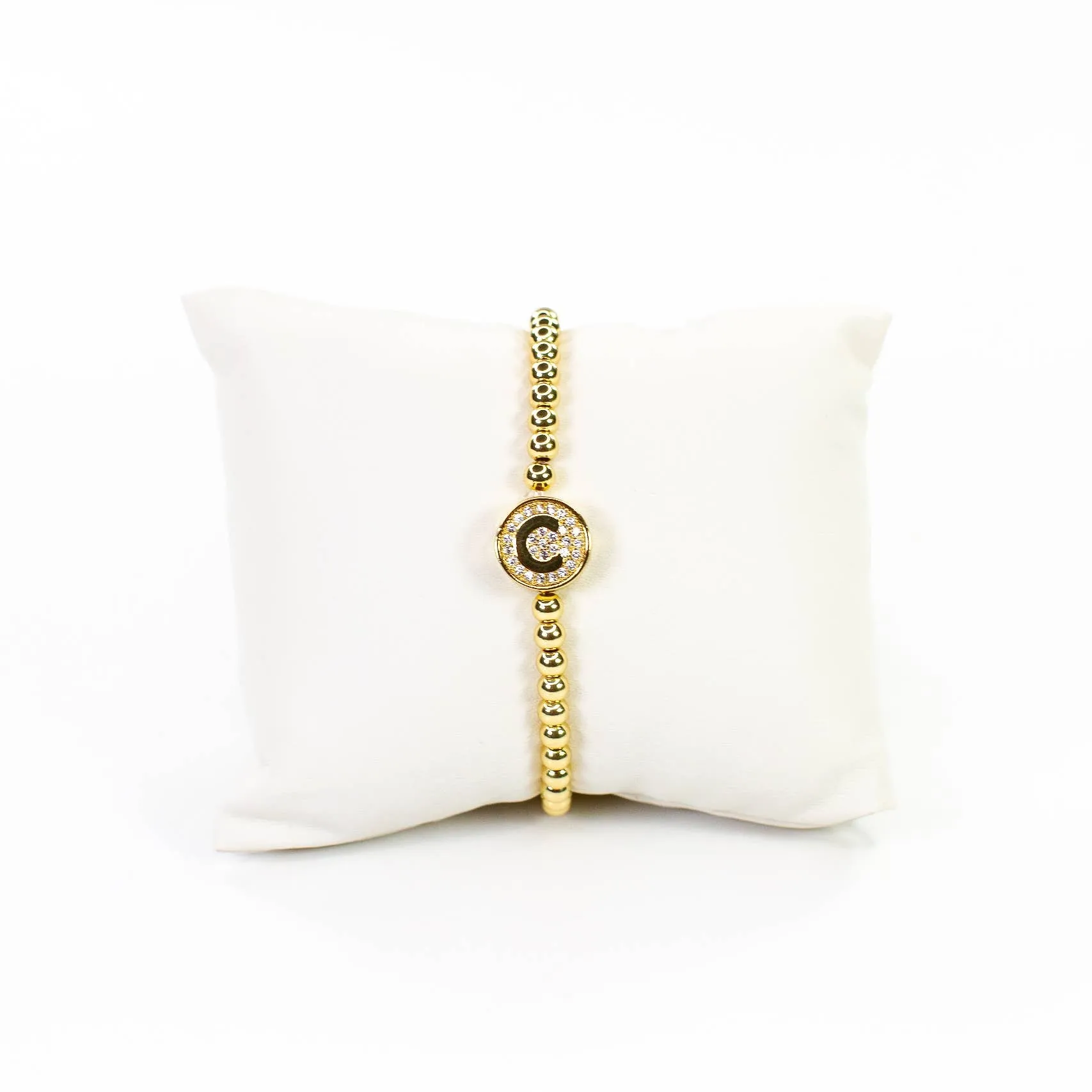 Initial Simulated Diamond Bracelet: A