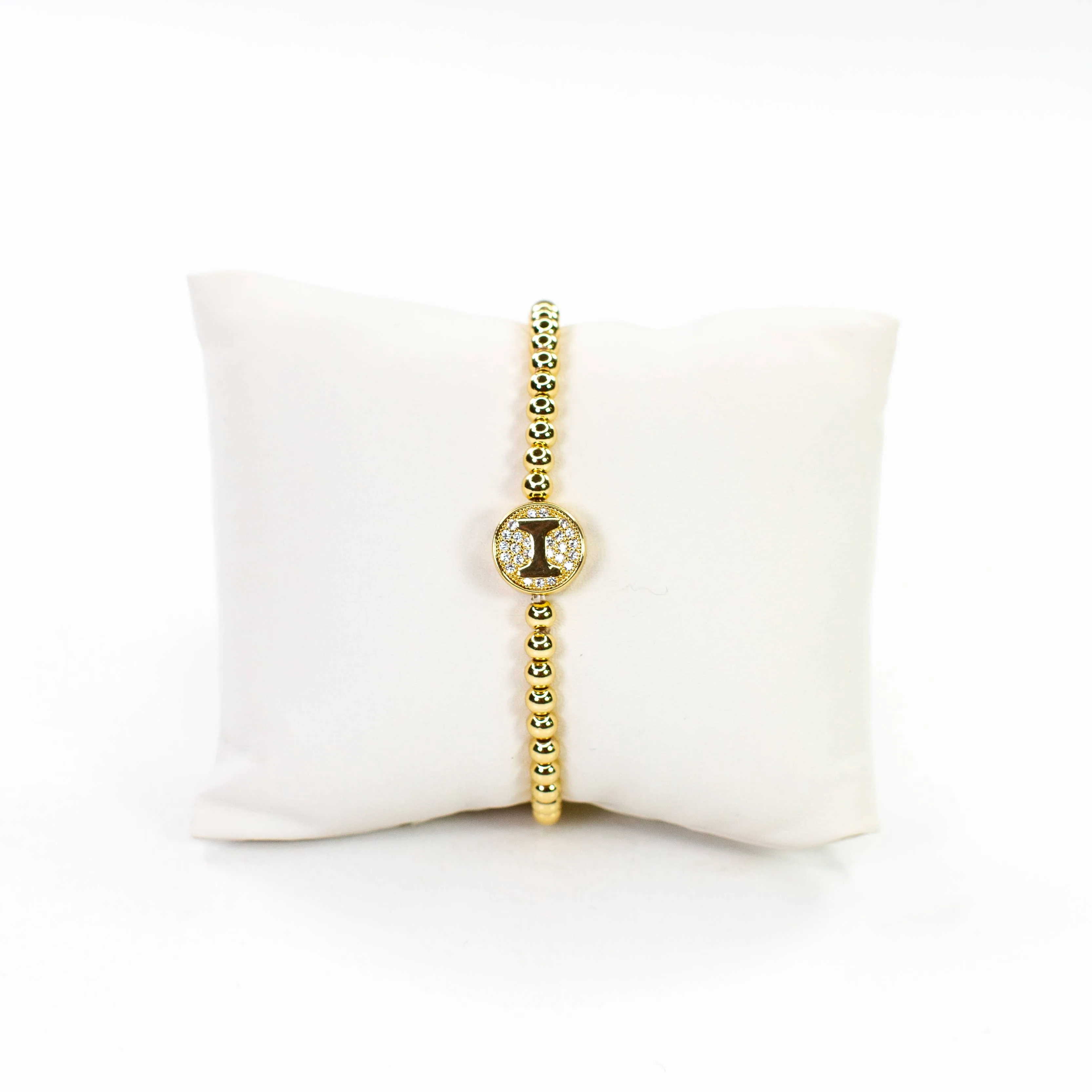Initial Simulated Diamond Bracelet: A