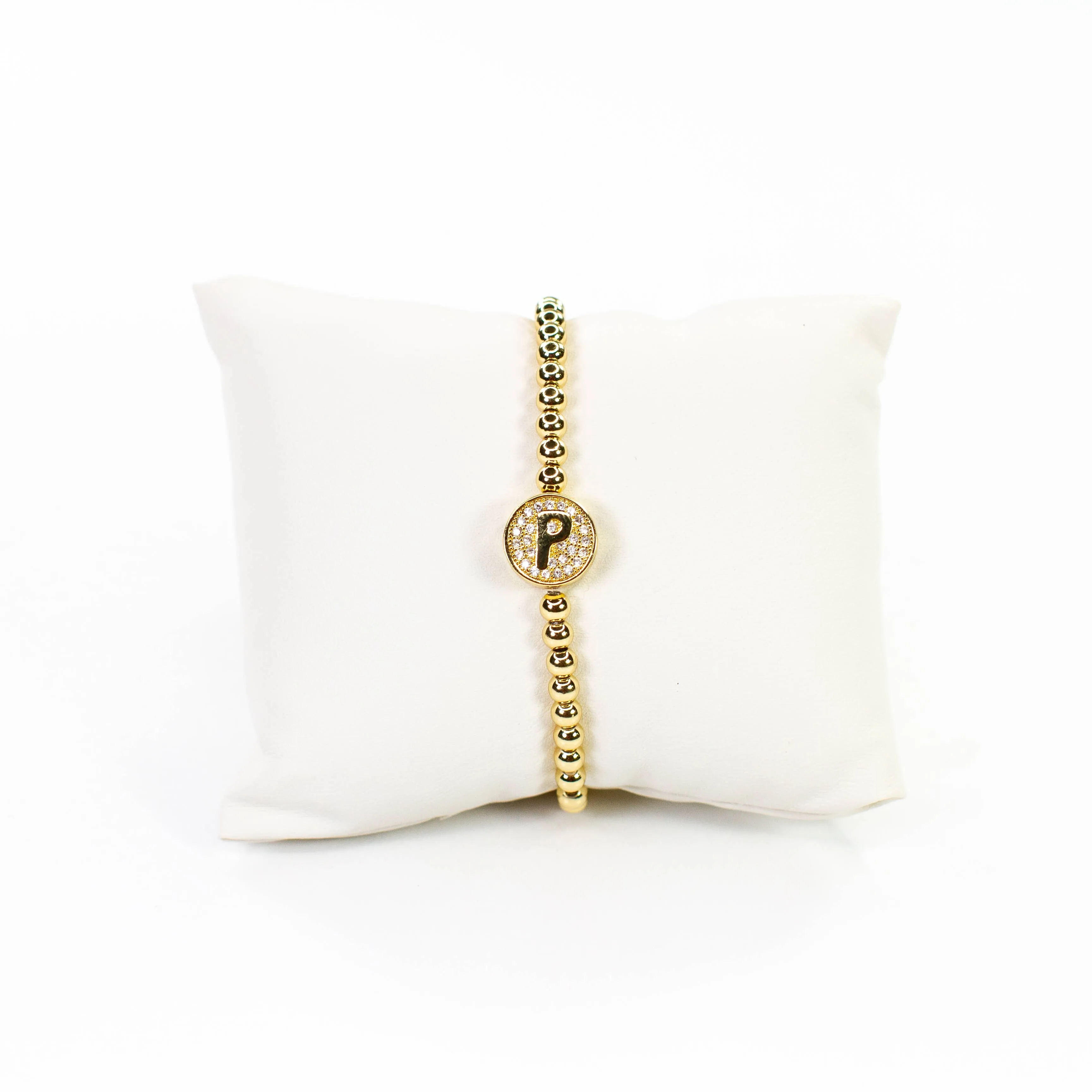 Initial Simulated Diamond Bracelet: A
