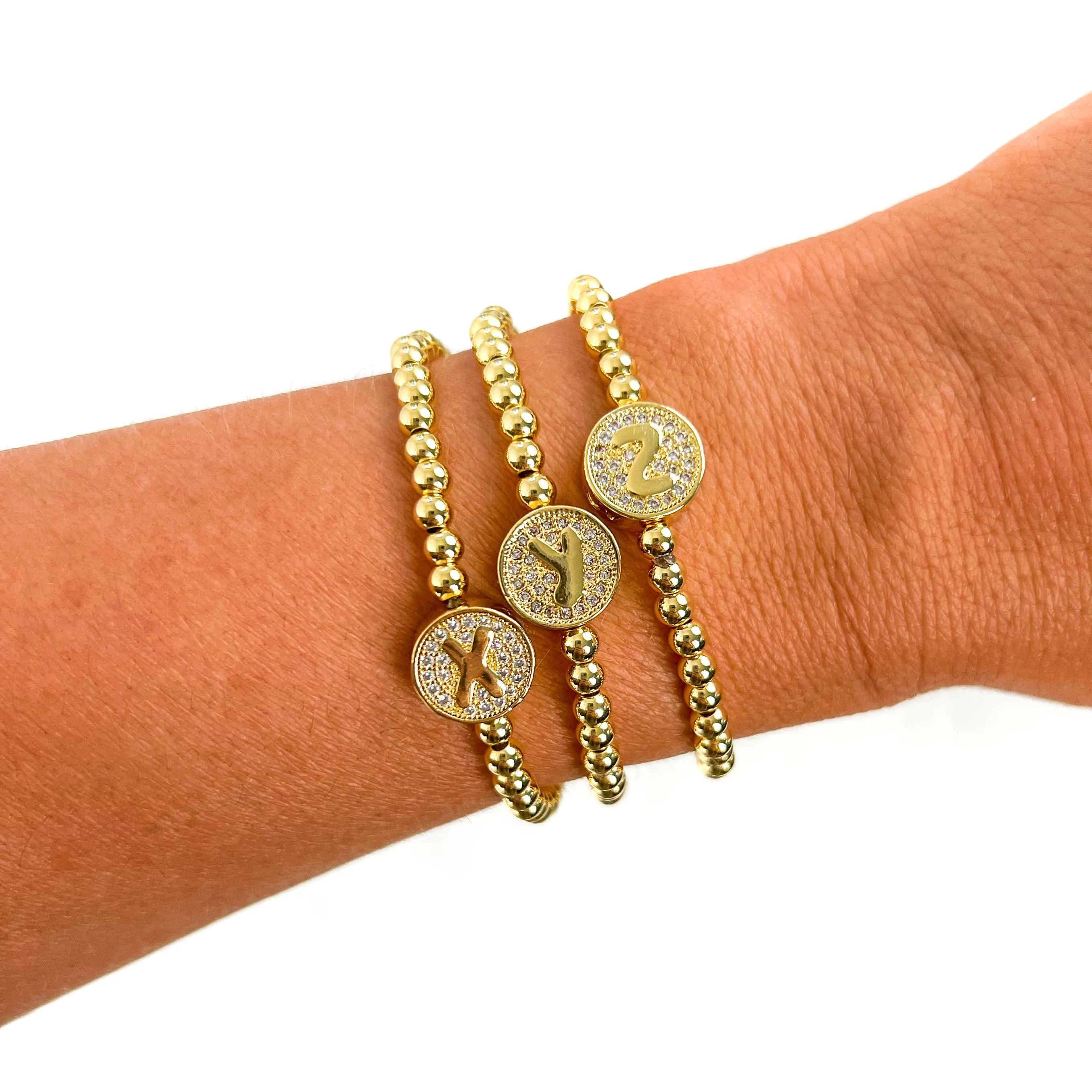 Initial Simulated Diamond Bracelet: A