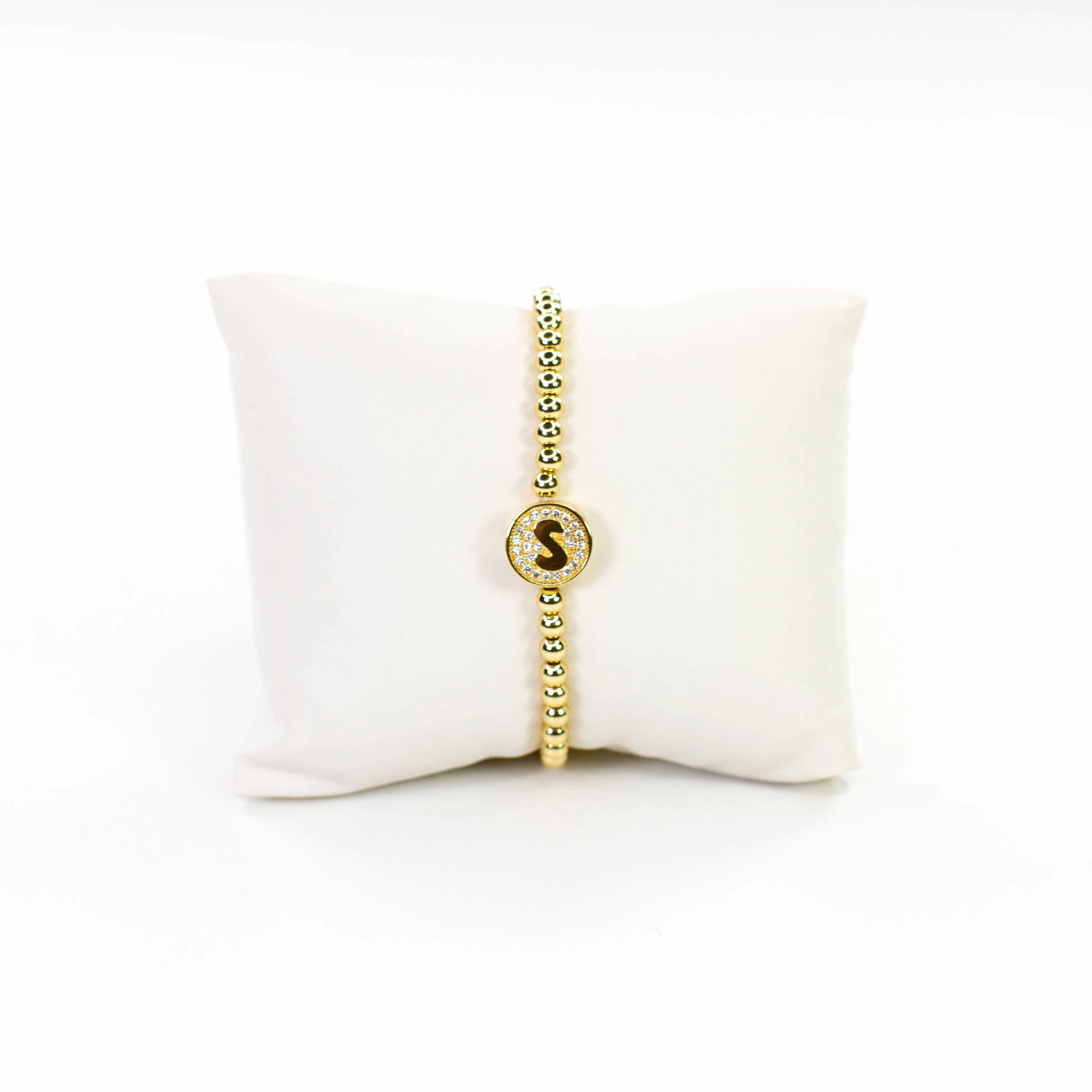 Initial Simulated Diamond Bracelet: A