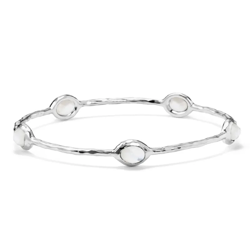IPPOLITA Rock Candy® Sterling Silver Five Stone Bangle in Mother-of-Pearl