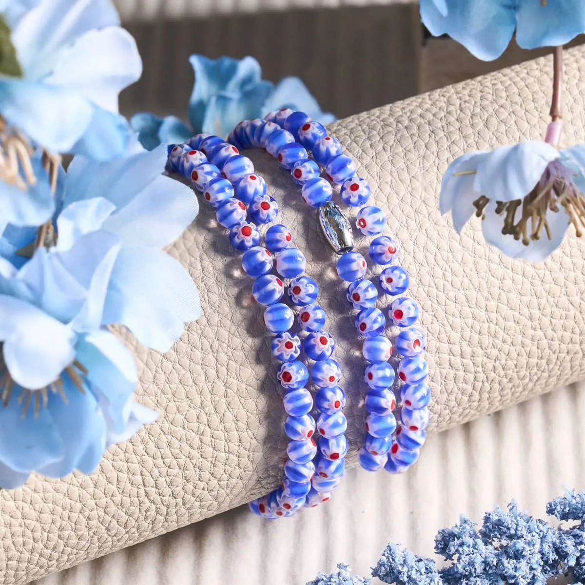 Italian Iris | Silver | Millefiori Wrap