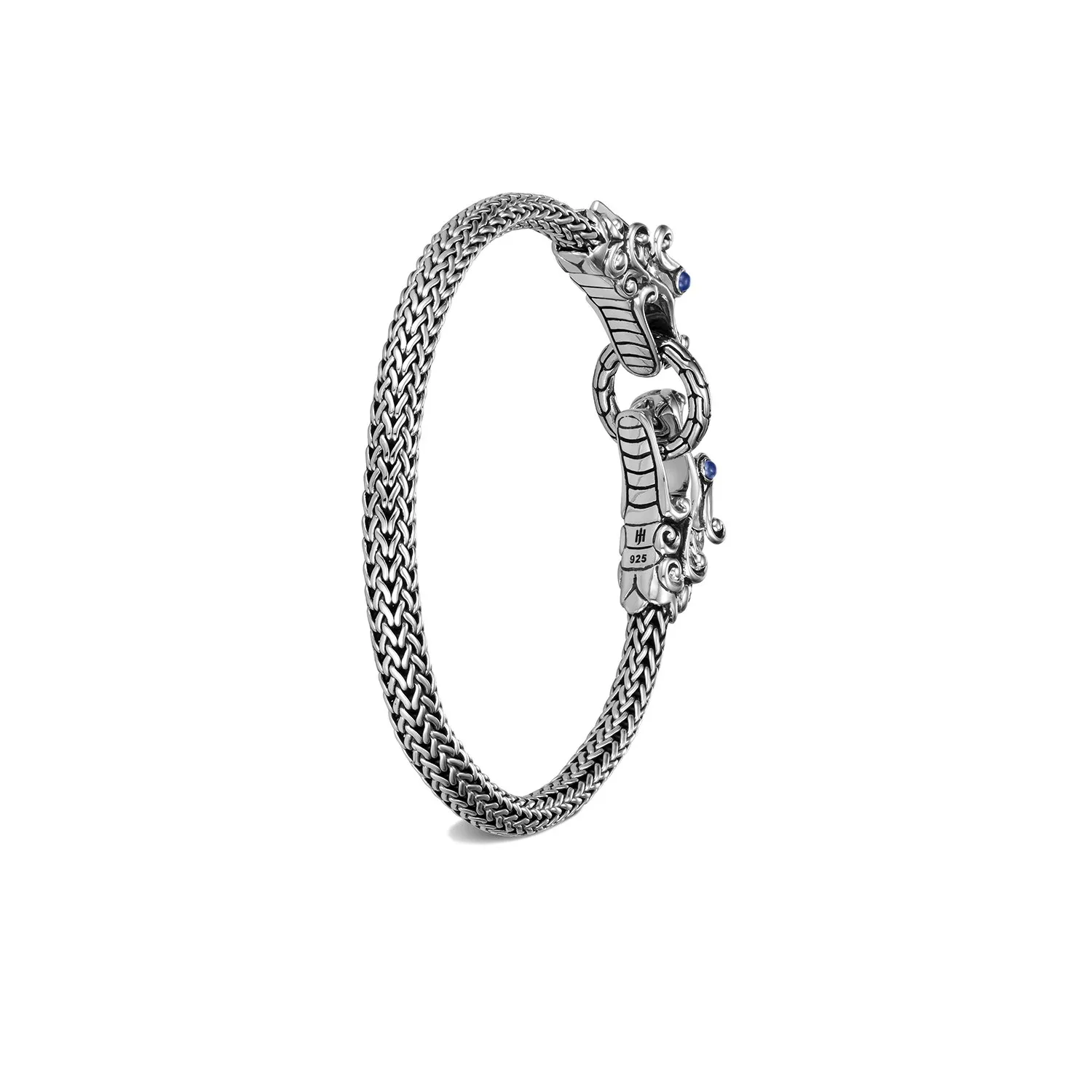 John Hardy Legends Naga Sterling Silver Double Dragon Head Station Bracelet