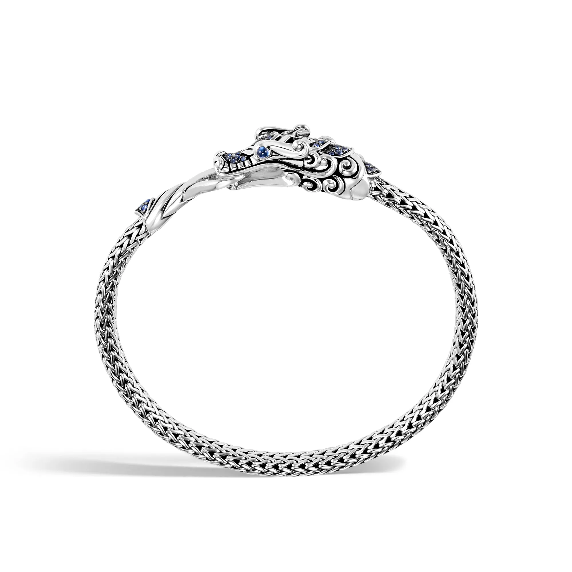 John Hardy Legends Sterling Silver Bracelet with Blue Sapphire Naga Head Station