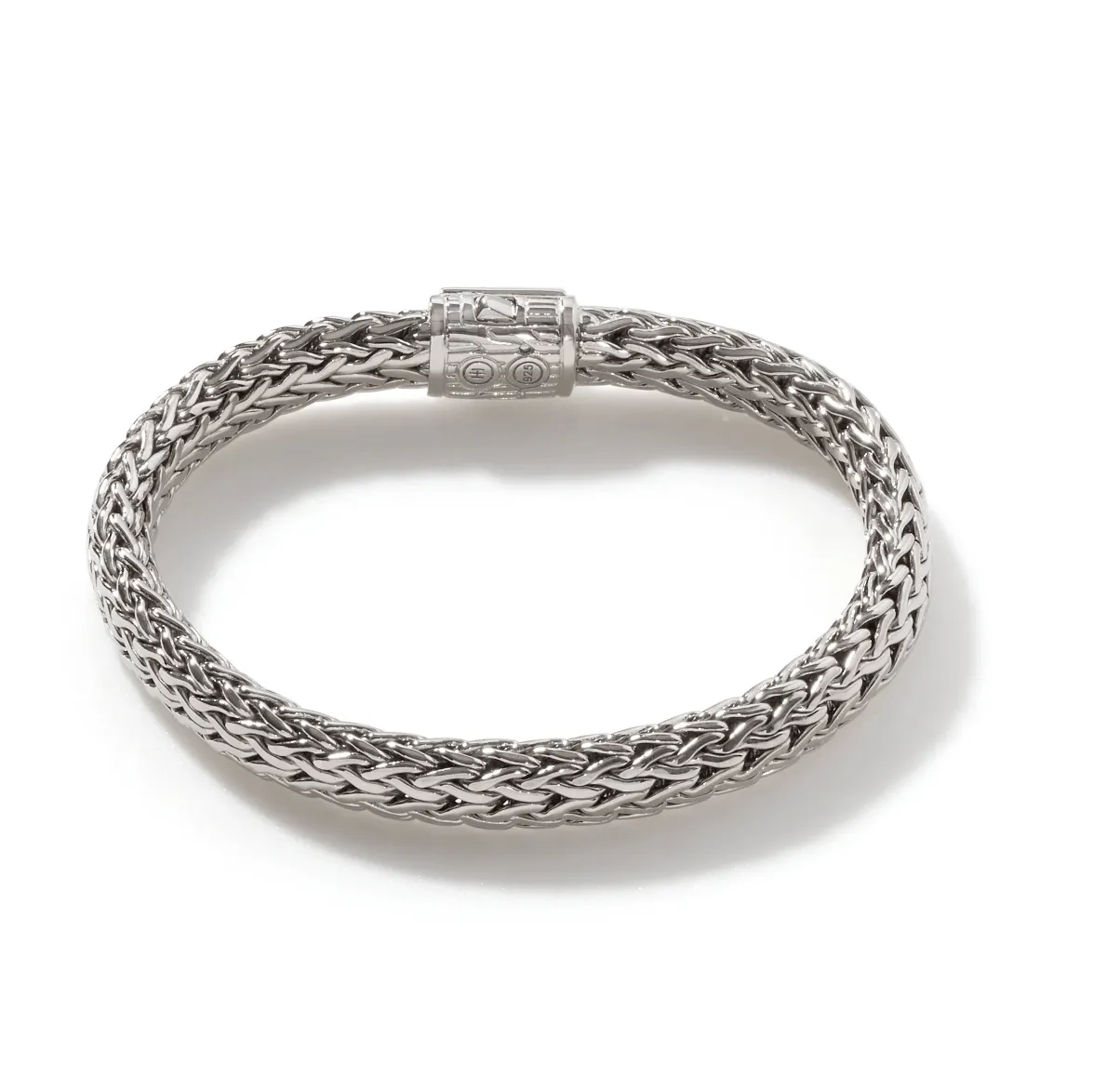 John Hardy Sterling Silver 7.5mm Icon Bracelet Diamonds