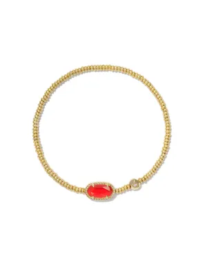 Kendra Scott Grayson Stretch Bracelet in Gold Red Illusion