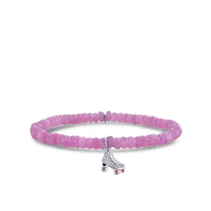 Kids Collection Gold & Diamond Roller Skate on Light Pink Sapphire