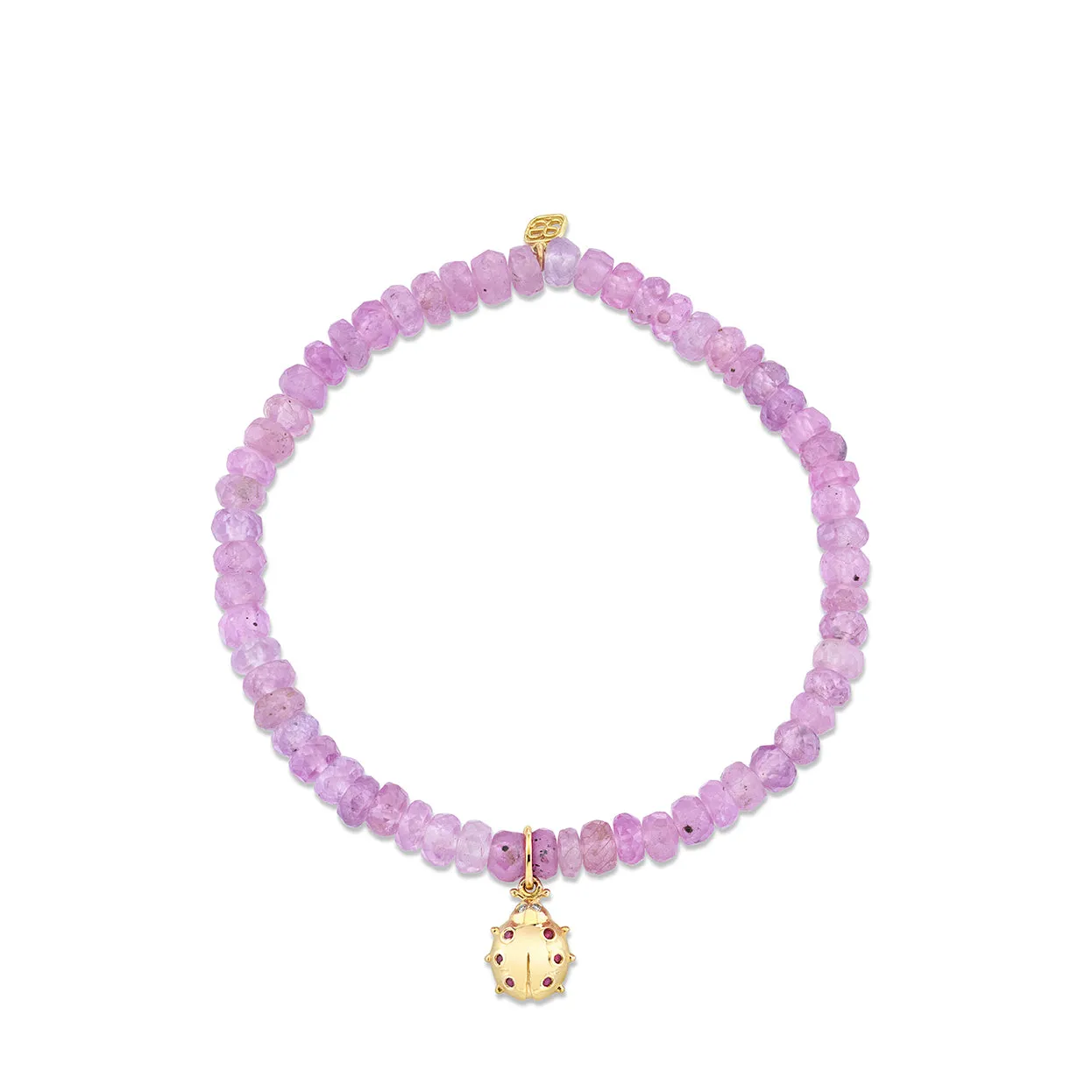 Kids Collection Gold & Ruby Ladybug on Light Pink Sapphire
