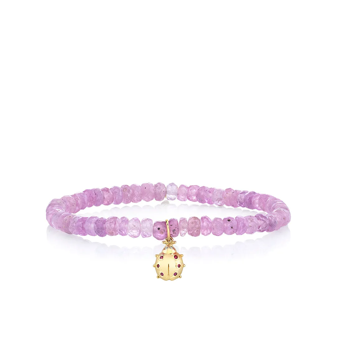 Kids Collection Gold & Ruby Ladybug on Light Pink Sapphire
