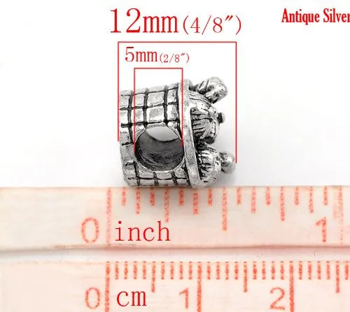 Knitting Wool Needle Basket Charm European Bead Compatible for Most European Snake Chain Bracelet