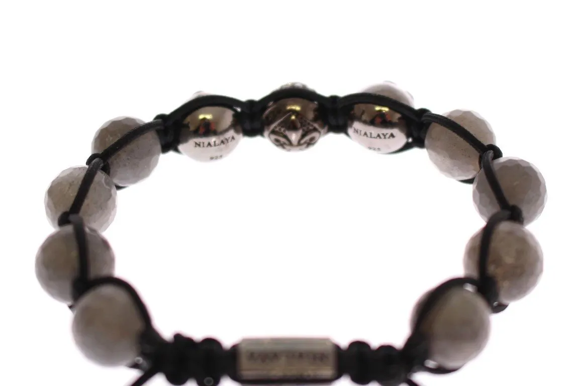 Labrodite CZ Crystal 925 Silver Bracelet
