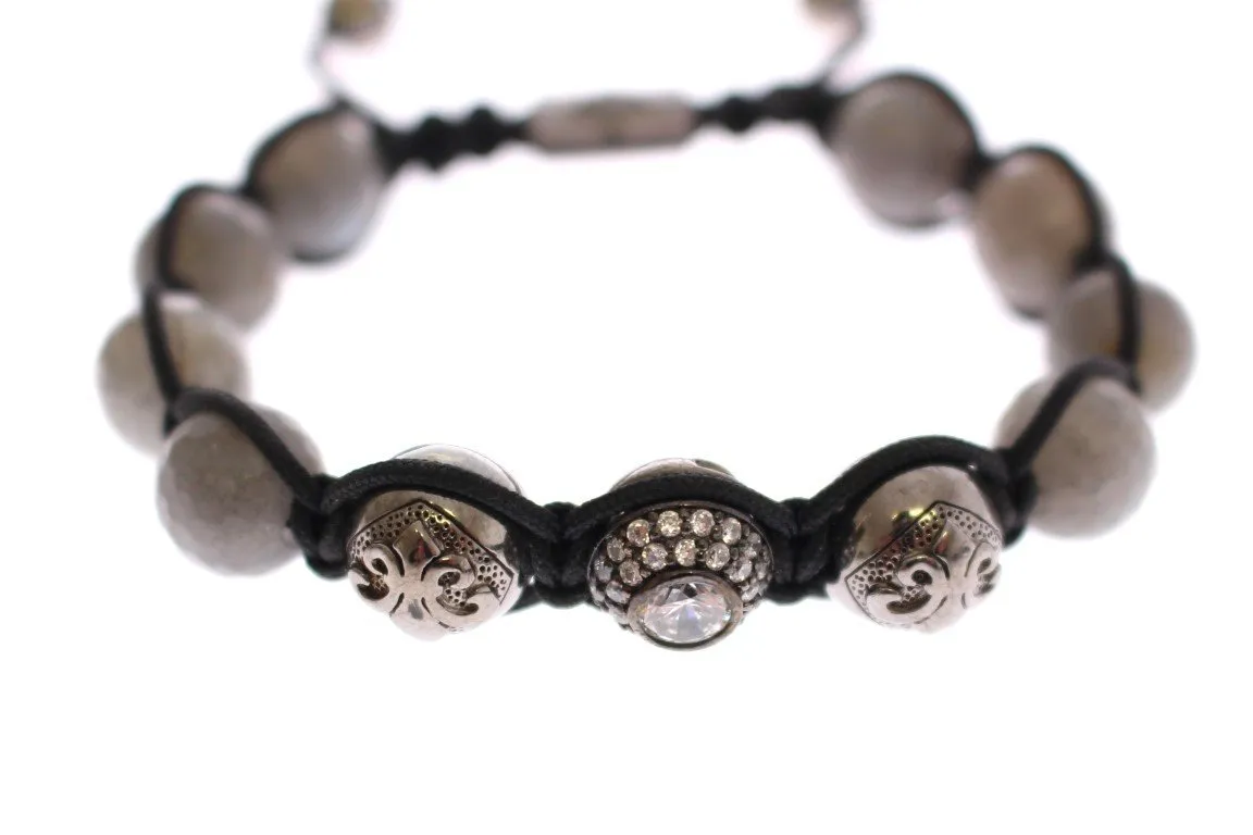 Labrodite CZ Crystal 925 Silver Bracelet