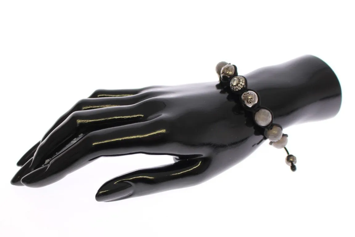Labrodite CZ Crystal 925 Silver Bracelet