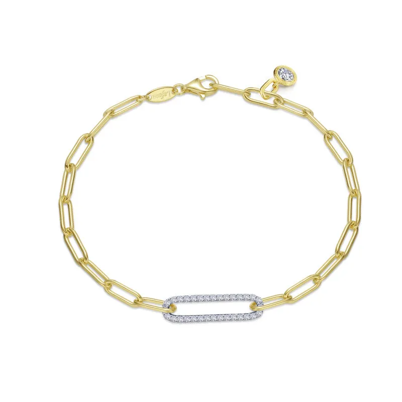 Lafonn 0.57 CTW 2-Tone Paperclip Bracelet