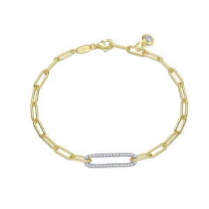 Lafonn 0.57 CTW 2-Tone Paperclip Bracelet