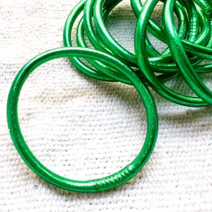 Large - Green Buddha Leather Bracelet - Paris Find!