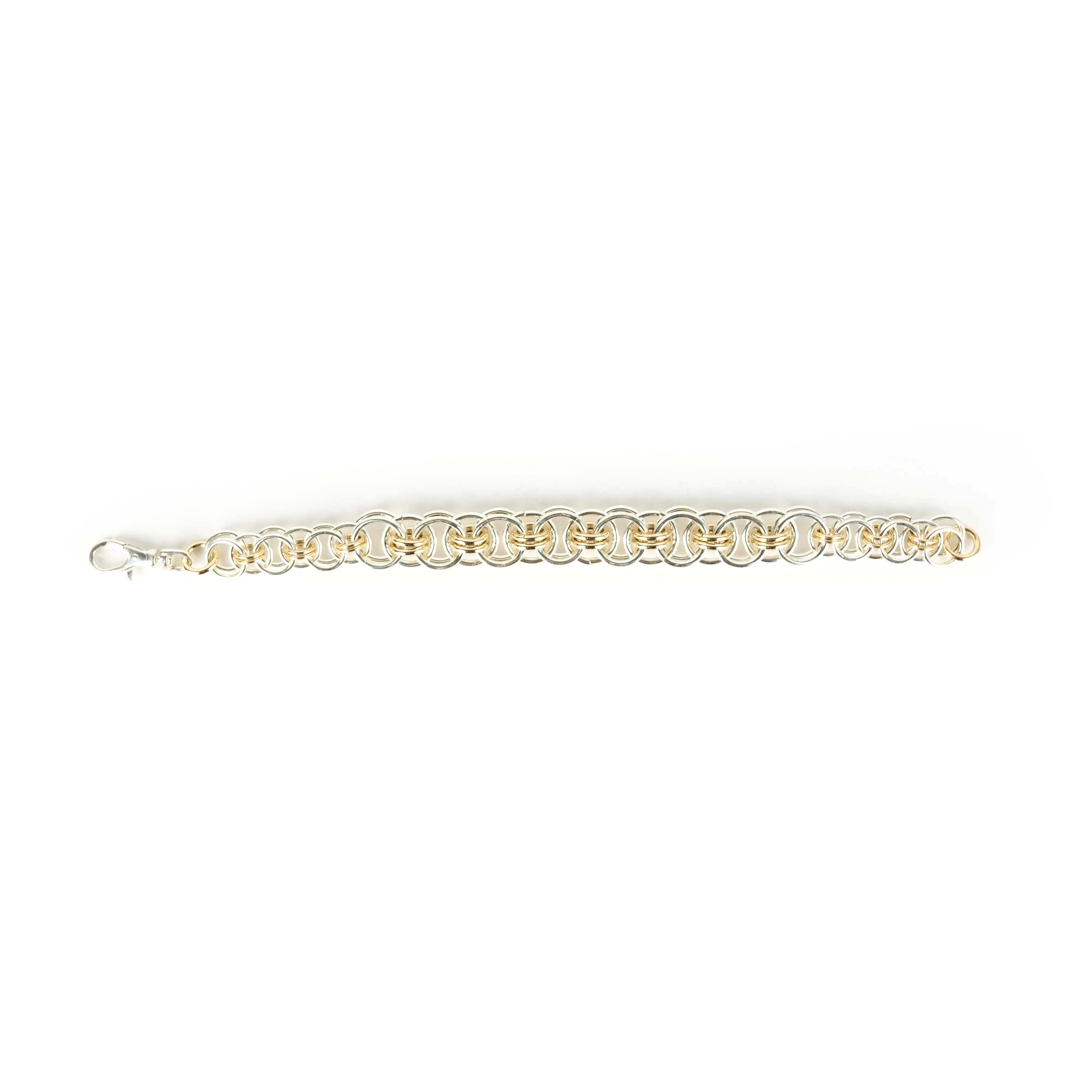 Larry Rosen Silver and Gold Circle Bracelet