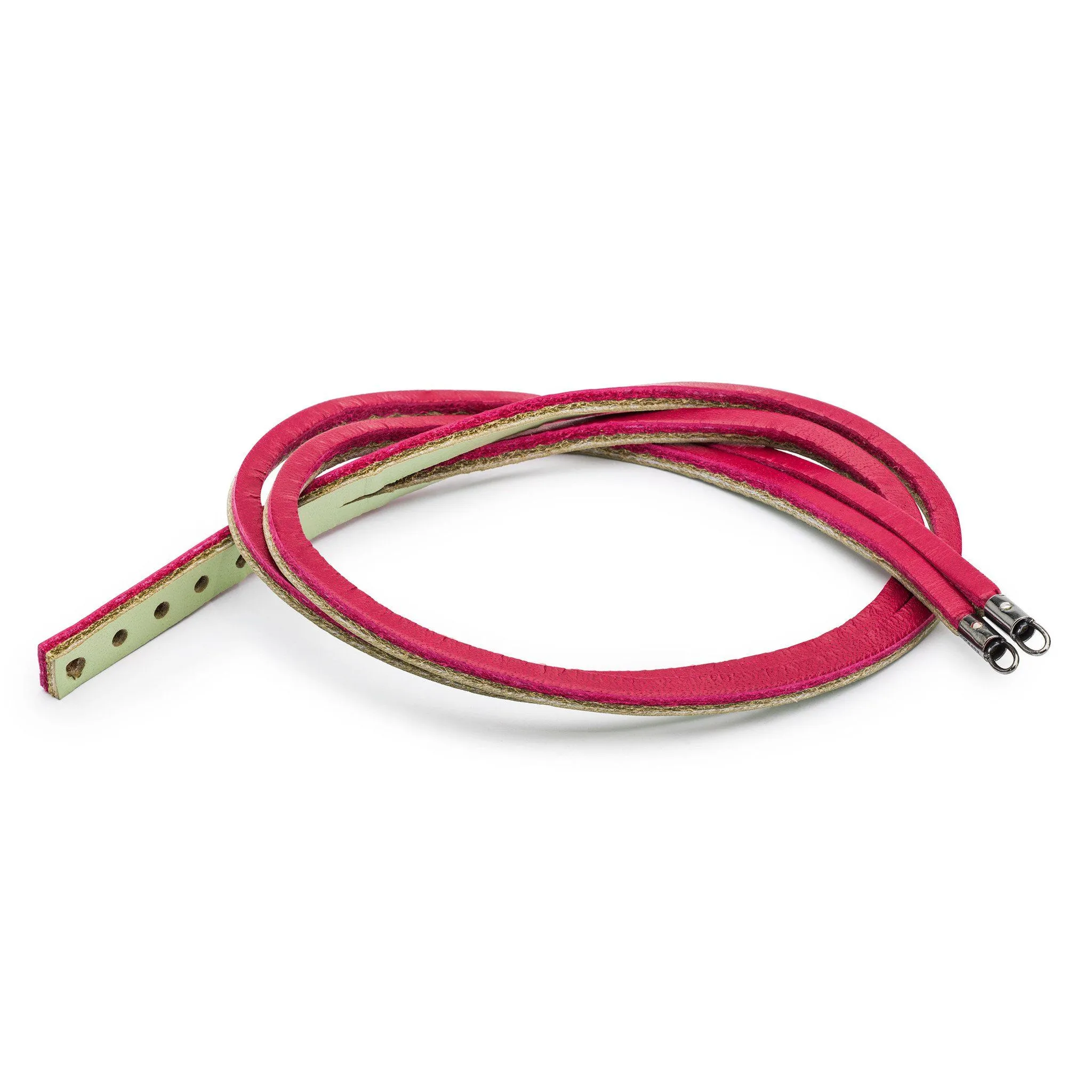 Leather Bracelet Cherry & Sage Green