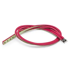 Leather Bracelet Cherry & Sage Green