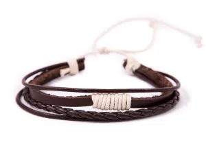 leather bracelet multistrand - white cord