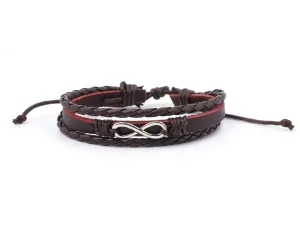 Leather Multistrand Bracelet metal infinity