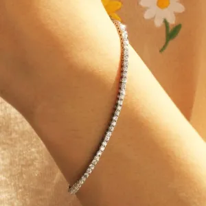Linked Together #staychic 2mm Moissanite Stone Tennis Bracelet