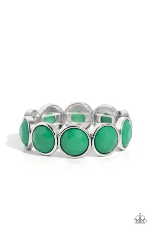 Long Live the Loud - Green - Round Faceted Bead Paparazzi Stretchy Bracelet