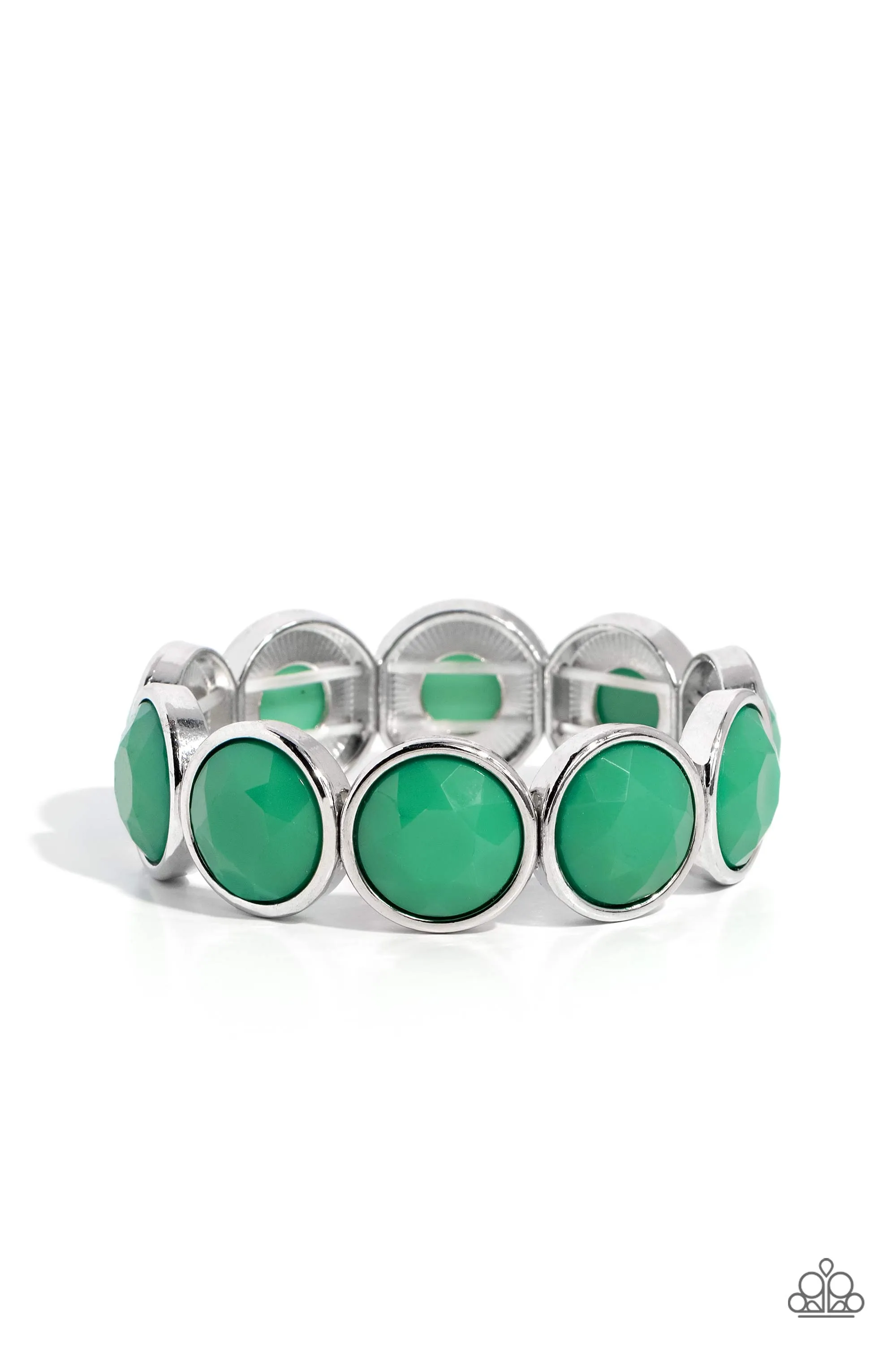 Long Live the Loud - Green - Round Faceted Bead Paparazzi Stretchy Bracelet