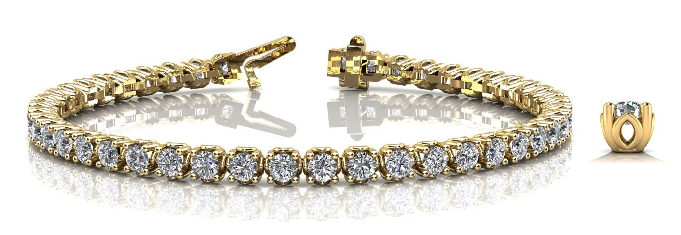 Lotus Flower Lab-Grown Diamond Tennis Bracelet with 2.01 ct.(finished) 2mm