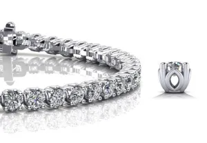 Lotus Flower Lab-Grown Diamond Tennis Bracelet with 2.01 ct.(finished) 2mm
