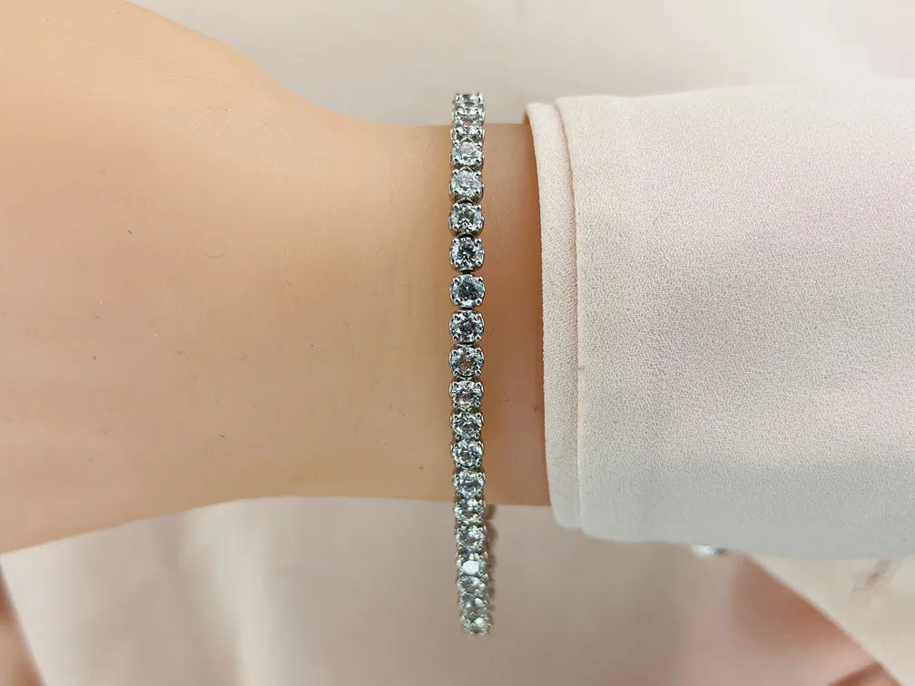 Lotus Flower Lab-Grown Diamond Tennis Bracelet with 2.01 ct.(finished) 2mm