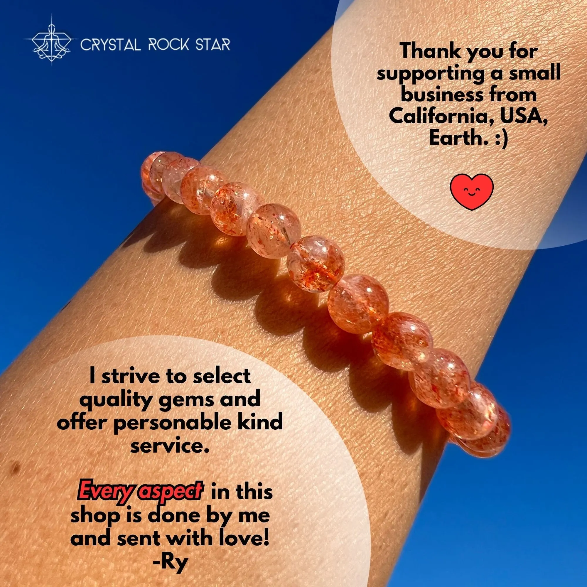 Luminous Arusha Sunstone Bracelet 7mm