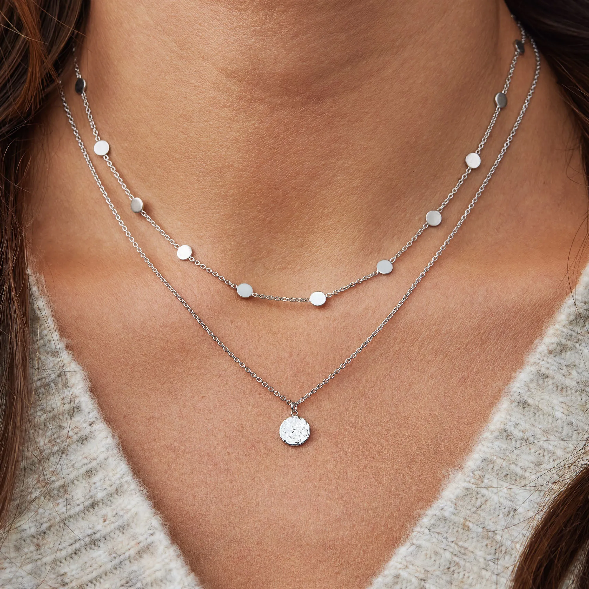 Luna 925 sterling silver choker with moons