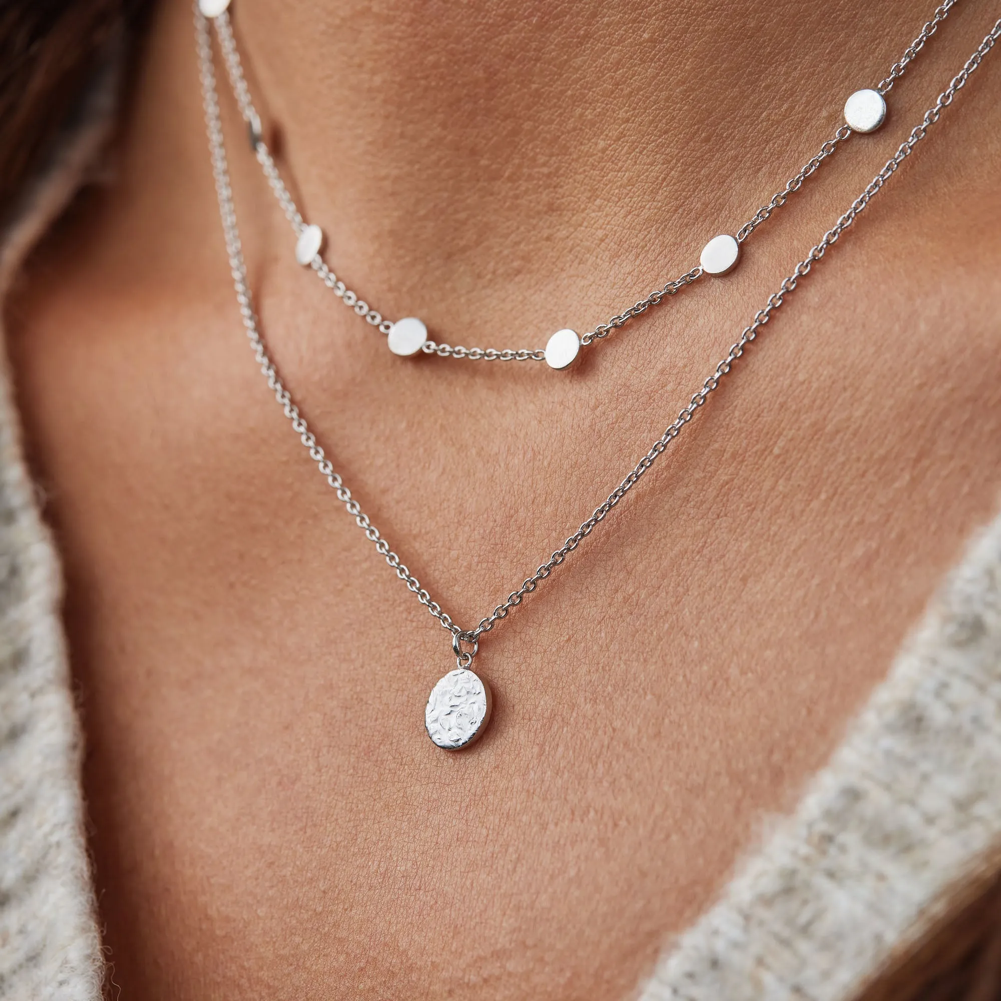 Luna 925 sterling silver choker with moons