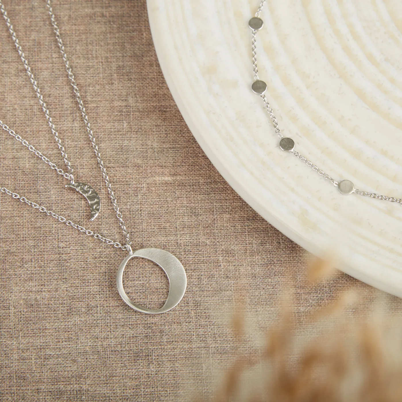 Luna 925 sterling silver choker with moons