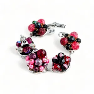 Magenta Vintage Cluster Bracelet