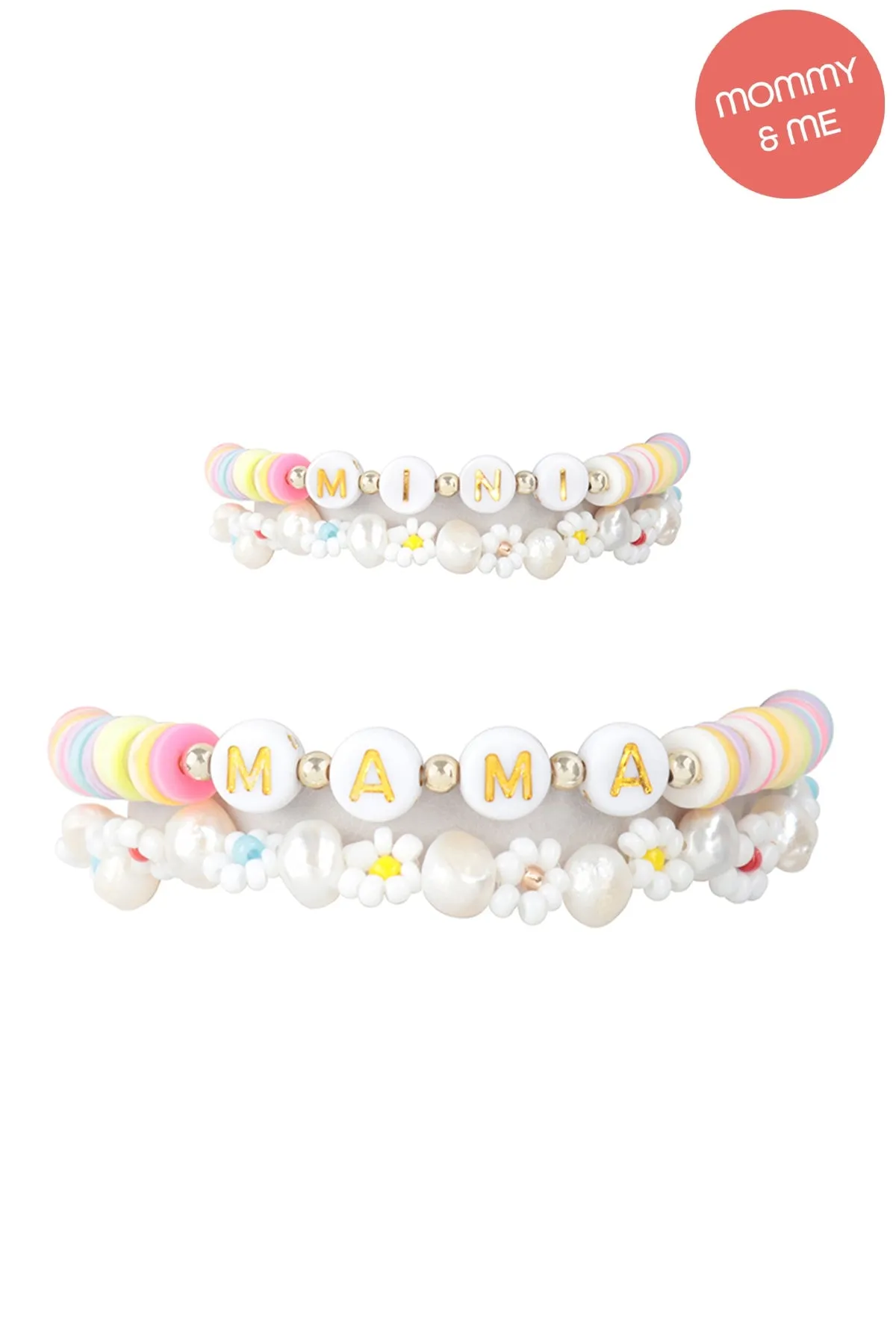 Mama & Mini FIMO Flower Bracelet Set Light Multicolor - Pack of 6