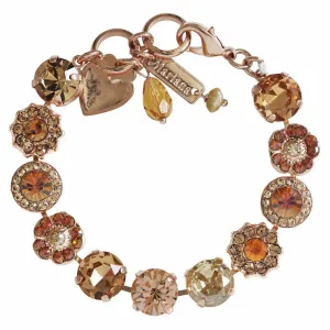 Mariana "Caramel" Rose Gold Plated Lovable Rosette Crystal Bracelet, 4084 137rg