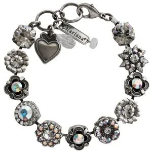 Mariana "On A Clear Day" Silver Plated Flower Garden Crystal Bracelet, AB 4072 0011AB