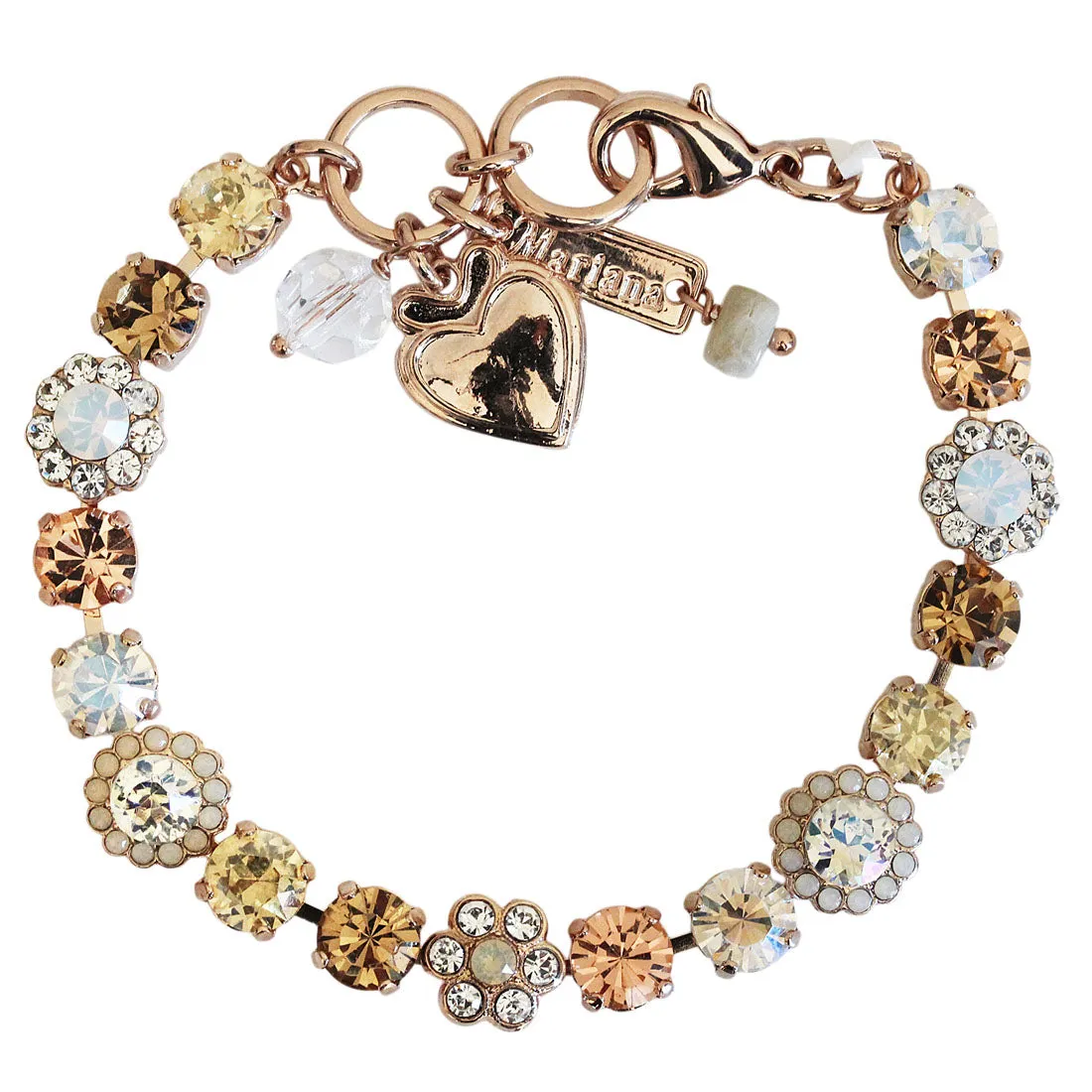 Mariana "Peace" Rose Gold Plated Must-Have Blossom Crystal Bracelet, 4173/3 1125rg